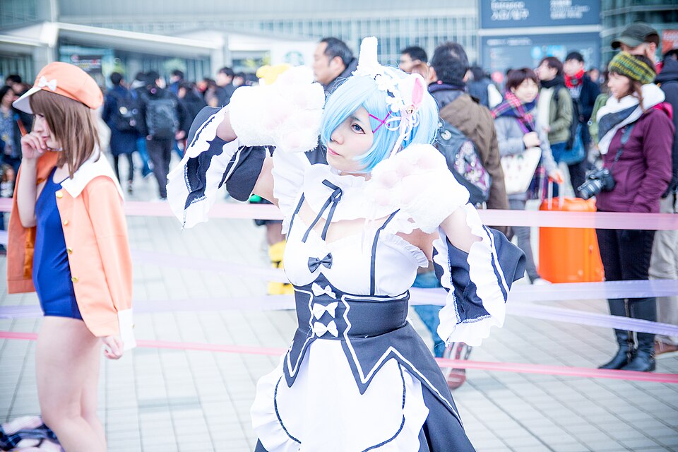 Cosplayers outside Comic Market 91, Tokyo Big Sight, 29 Dec 2016